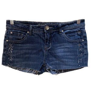 low rise rhinestone y2k mcbling shorts by justice